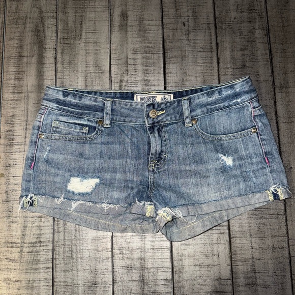 PINK Victoria's Secret Pants - PINK Victoria's Secret Distressed Denim Shorts